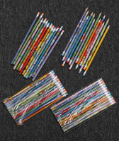 Ensemble de papeterie scolaire pas cher pour enfants, imprimé de lettres de dessins animés mignons, 12 crayons en bois HB avec gomme
