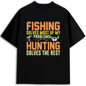 เสื้อยืดตกปลาผู้ชาย ผ้าฝ้าย 100% 180gsm คอกลม พิมพ์ลายสกรีนด้านหน้า ลายล่าสัตว์ ทรงพอดีตัว - Product Image 1