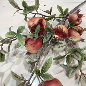 Novità 2026: Melograno Artificiale Irregolare a 5 Teste con Foglie, Melograno Finto Spezzato per Composizioni Floreali Nuziali - Product Image 6