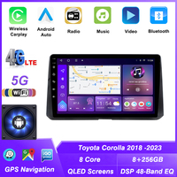 Autoradio Android Car-play pour Toyota Corolla 2018-2023, écran 10 pouces, système de navigation GPS, unité centrale multimédia, lecteur vidéo