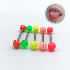 Piercing de Lengua HGC 316L, Barra Recta de Acrílico, Joyería para Perforaciones Corporales para Hombres y Mujeres, Piercing de Lengua y Pezón - Product Image 5