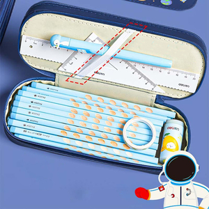 Nieuwe Nieuwigheid Dubbellaags Pu Lederen Etui Multifunctionele Stationaire Etui Voor Schoolkinderen Voor Jongens Meisjes En Kinderen Aan Boord - Product Image 2