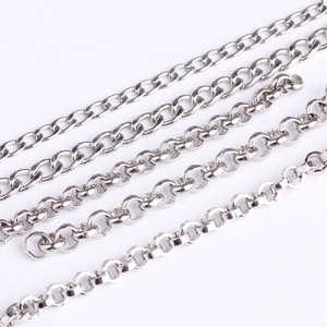 Venta caliente 3mm rolo de acero inoxidable cubano cadena para <span class=keywords><strong>las</strong></span> mujeres collar - Product Image 3
