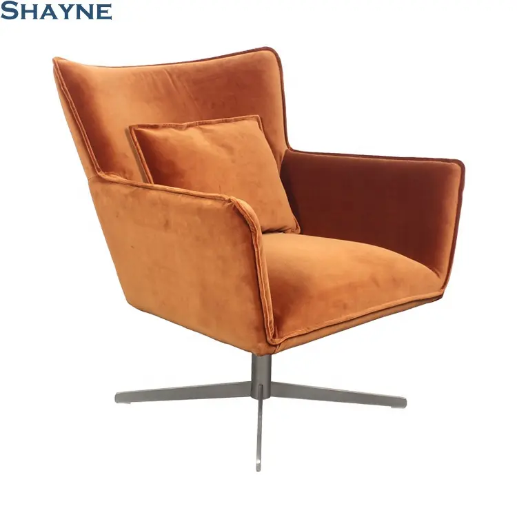 Shayne mobilya çin ODM fabrika lüks Upmarket özelleştirmek amerikan tarzı oturma odası kumaş kahverengi döner sandalye