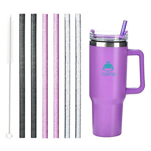 Pajita Reutilizable Brillante de 10 mm y 40 oz para Vaso Stanley (Paquete de 6 con Cepillo de Limpieza) - Product Image 6