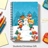 Carnet de notes spirale mini A7 personnalisé de Noël, bloc-notes de poche à motif de dessin animé, cadeau promotionnel, papeterie étudiante, couverture personnalisée avec logo numérique