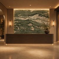 Grande dalle de marbre vert Victoria naturel poli pour plan de travail de cuisine, meuble-lavabo de salle de bain, revêtement mural, carrelage de sol