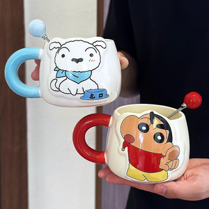 Crayon Shinchan <b>Ceramic</b> <b>Mug</b> 440Ml With Spoon Cartoon Design For Kids And Girls Gift Use - Product Image 3