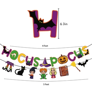 Hstyle Halloween sorcière <span class=keywords><strong>Hocus</strong></span> <span class=keywords><strong>Pocus</strong></span> fête d'anniversaire fournitures Halloween anniversaire bannière gâteau Cupcake Toppers imprimé ballons en Latex - Product Image 5