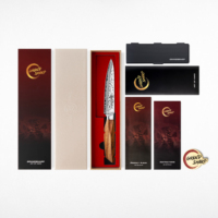Couteau utilitaire Grandsharp 5'' japonais en acier Damas 67 couches AUS10, couteau utilitaire de cuisine, manche en bois de rose d'Afrique, coffret cadeau