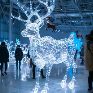 2024 sıcak satış açık dekoratif dekoratif ışıklar noel bir sika geyik ışık dekorasyonu 3D LED Motif