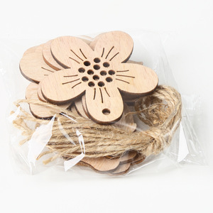 Easter Wooden Bunny And Flower Ornaments Natural Wood Color Nordic Style Home Decoration Indoor Use - Product Image 3