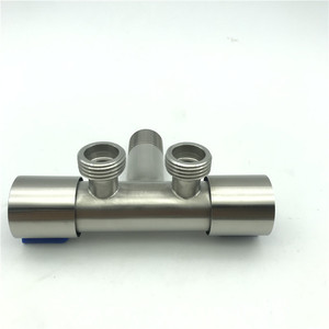 El agua al por mayor conoce el calor, válvula de ángulo cepillado de acero inoxidable 304, interruptor doble de plomería, control doble, agua de un solo puerto - Product Image 3