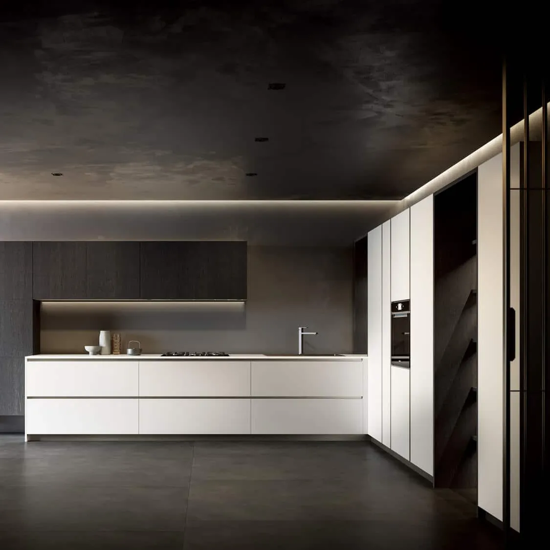 Luxo casa mate acabamento laca Modular modernos desenhos armários cozinha