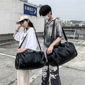 Sac de sport pour homme en cuir PU grande capacité personnalisé, séparé pour le sec et le mouillé, sac de voyage portable, bagage de courte distance, tendance - Product Image 3