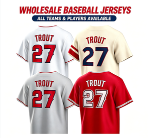 Maillots de baseball pour hommes 2026 en stock, vente en gros, livraison directe, brodés, 27 <span class=keywords><strong>Mike</strong></span> <span class=keywords><strong>Trout</strong></span>, 6 Anthony Rendon - Product Image 1