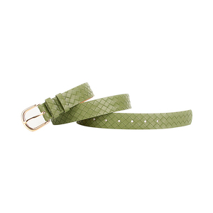 <span class=keywords><strong>Ceinture</strong></span> pour <span class=keywords><strong>femme</strong></span> en cuir PU tissé à la main, boucle ardillon en alliage doré lisse, 5 couleurs, large sangle de taille pour jeans, robes et tenues décontractées quotidiennes - Product Image 5