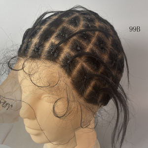 전체 레이스 스퀘어 패턴 레이스 프론트 레이스 가발 모자 크로 셰 뜨개질 가발 모자-헤어 익스텐션 도구 - Product Image 1