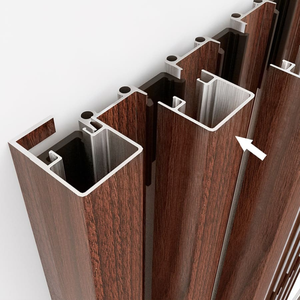 Profils d'extrusion en aluminium à grain de bois personnalisés pour bureau d'étude Finition en bois d'aluminium - Product Image 2