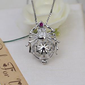 Pendentif araignée style pop en argent S925 avec plateau vide pour 8-10 perles, accessoires de bijoux DIY, plaqué or 2733 - Product Image 1
