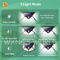 Lampe solaire à 100 LED avec 12 heures d'éclairage, lampe murale moderne décorative pour extérieur, jardin
