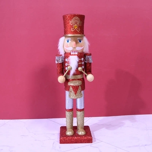 Batteur Design Cadeau de Noël <span class=keywords><strong>Bois</strong></span> massif 36cm Rouge Paillettes <span class=keywords><strong>Casse</strong></span>-<span class=keywords><strong>Noisette</strong></span> pour Festival - Product Image 1