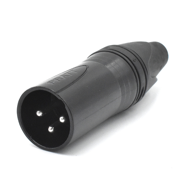 PRATT Professional High Quality Gold Plated 3 Pin XLR Connector for Male and Female for Cable-Black Color