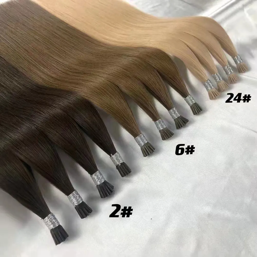 Itip Fusion Hair Extens Vendor Extensiones De Cabello 100humano Remy Cuticle Aligned Russian I Tip Keratin Human Hair Extensions