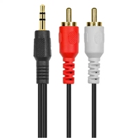 Câble audio stéréo de haute qualité à paire torsadée 3,5 mm 2RCA plaqué or avec blindage tressé et gaine en PVC pour voiture, ordinateur, lecteur DVD