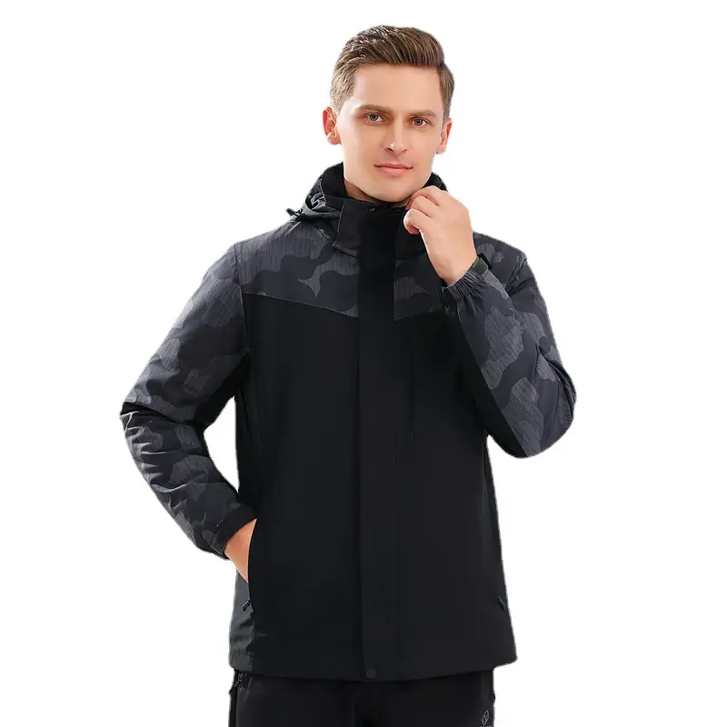 Fashion Windproof Down Jacket Men's and Women's Three-in-one Waterproof Hooded Thick Ski Jacket Two-piece White Duck Down Jacket