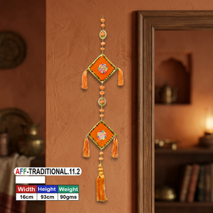 Décoration suspendue traditionnelle en résine artificielle, motif géométrique, diamant cramoisi, orange, pour salon - Product Image 3