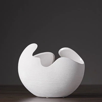 Pots de fleurs décoratifs en céramique de style nordique, blancs, modernes, artistiques, en forme de coquille d'œuf, pour jardin