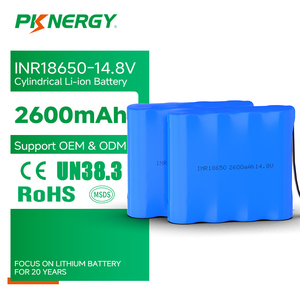 Bateria Recarregável de Íon de Lítio de Ciclo Profundo Personalizada 2.5Ah 3.4Ah 18650 4S1P 14.8V 3400mAh com Conector - Product Image 1
