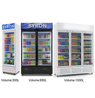 Réfrigérateur commercial pour boissons, vitrine à porte simple, réfrigérateur vertical en verre, éclairage LED, contrôle numérique de la température, refroidissement par air