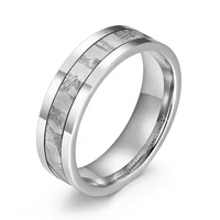 Gentdes Jewelry Bague Homme Bague de mariage Météorite Natura Tungstène Bague de mariage Homme Météorite Argent Tungstène