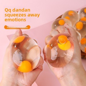 Jouet musical anti-stress en forme d'œuf transparent jaune double, en plastique, pour enfants, cadeau pour étudiants, vente en gros - Product Image 4