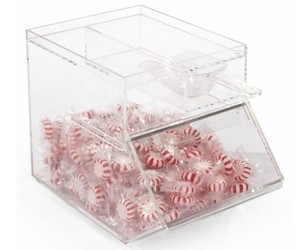 Mini boîte à bonbons en perspex transparente, distributeur de bonbons en lucite, bac à bonbons en acrylique personnalisé à 2 compartiments - Product Image 6