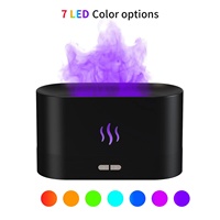 Diffuseur d'arômes portable LFLF à 7 couleurs de flamme, diffuseur d'air silencieux, humidificateur à flamme avec protection automatique contre l'arrêt sans eau
