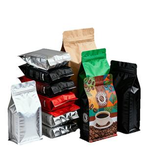 Sachet d'emballage octogonal universel pour grains de café, sachet autoportant scellé, sachet de café en aluminium avec fermeture éclair latérale, faible MOQ - Product Image 1