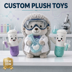 Peluche Riccio Scientifico Personalizzato OEM ODM, Bambola Imbottita a Forma di Provetta da Laboratorio, Regalo per Bambini all'Ingrosso - Product Image 1