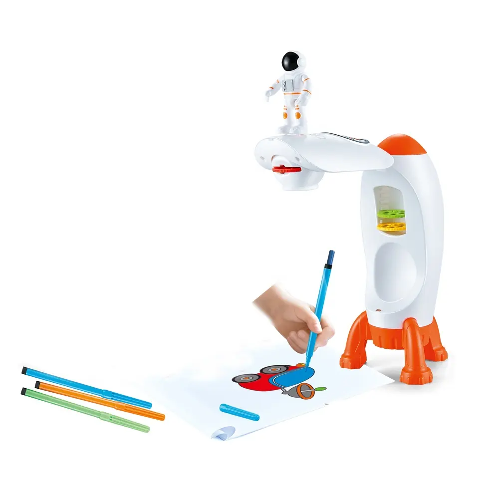 Fun Ruimte Adventure Projectie Schilderen Speelgoed Voor Kleine Kinderen Tekening Gereedschap Ruimte Raket Tekening Projector Speelgoed Diy Coloring Kit