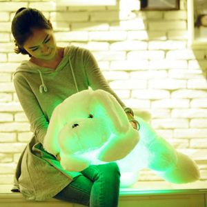 หมอนตุ๊กตาสุนัขผ้าฝ้าย PP สีสันสดใส พร้อมไฟ LED ของเล่นน่ารักสำหรับเด็กทุกเพศ เป็นของขวัญคริสต์มาสสำหรับเด็กเล็ก - Product Image 2