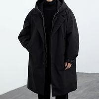 2025 hiver à la mode Style coréen hommes mi-longueur deux pièces à capuche Parka manteau couleur unie support fermeture éclair nouvelles vestes d'extérieur