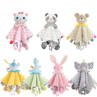 Couverture de sécurité personnalisée pour bébé en forme d'animal, doudou apaisant, jouet réconfortant, OEM ODM, logo personnalisé, cadeau doux pour nouveau-né, vente en gros