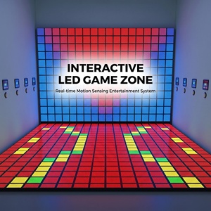 Tuiles LED interactives pour jeu d'évasion en intérieur – Jeu de grille de saut pour salle de parc d'attractions – Grille d'activation multijoueur - Product Image 1