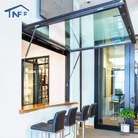 Ventanas Abatibles Verticales con Amortiguador de Gas, Modernas, de Doble Acristalamiento, de Aluminio, para Patio, Cocina, Exterior