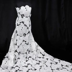 Wholesale Shell Pattern Carved <strong>Lace</strong> <strong>Fabric</strong> for Dress Milk Silk - Product Image 5