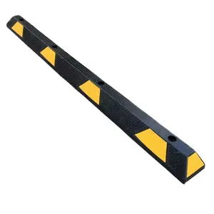 黄色和黑色1.83M (1830毫米) 长橡胶撞击汽车停车路缘石车轮停止