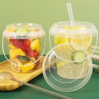 Gepersonaliseerde wegwerp 32oz fruitbekers grote emmer PP plastic drinkbekers 1000 Boba melkthee bierbeker met deksel kamperen