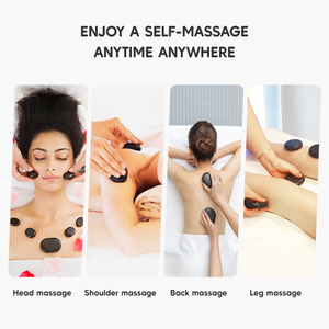 Borsa di pietra per massaggio elettrico portatile con controllo della temperatura di regolazione per la cura della salute e il corpo rilassante - Product Image 2